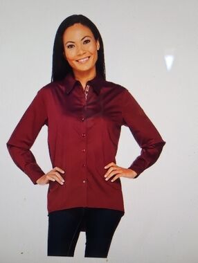 Susan Graver Stretch  Button-Front Shirt 24W